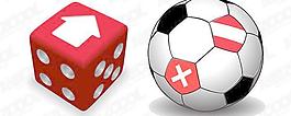 3D骰子與足球矢量