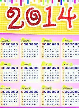 2014日歷矢量巨大集合118
