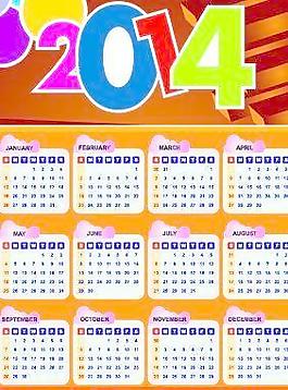 2014日歷矢量巨大集合116