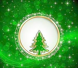 金框的圣誕樹(shù)亮背景矢量