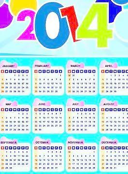 2014日歷矢量巨大集合119