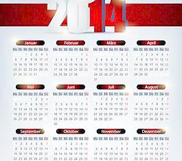 2014日歷矢量巨大集合100