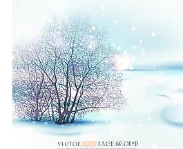 冬季景觀背景矢量03