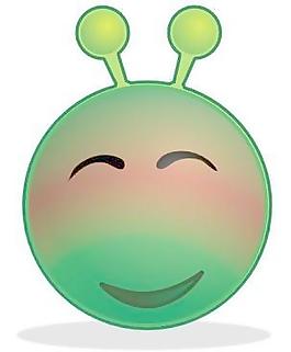 微笑的綠色外星人紅色剪輯藝術(shù)