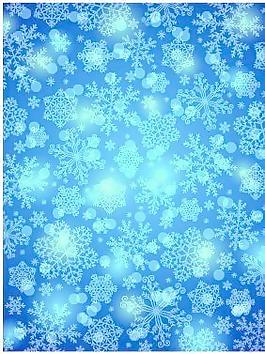 向量的冬季雪花背景05