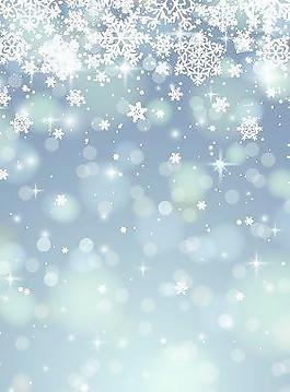 向量的冬季雪花背景03
