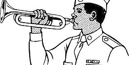 年輕人演奏軍號剪貼畫