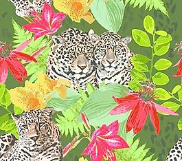 野生動物的無縫模式向量01