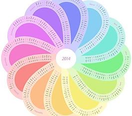 創意輪日歷2014矢量05