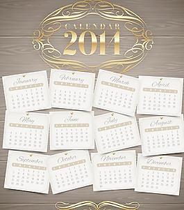 2014日歷矢量巨大集合39