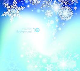 雪花藍圣誕背景02