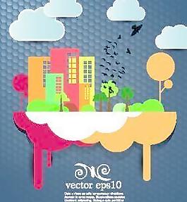 城市景觀背景矢量05