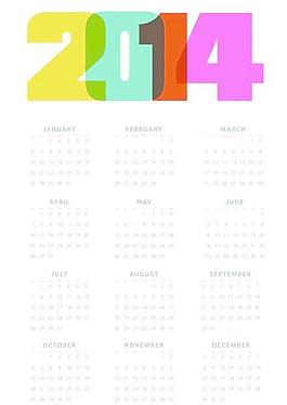 2014日歷矢量巨大集合07