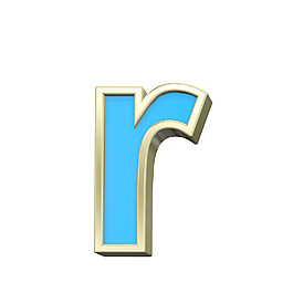 小寫字母從綠松石金框字符集
