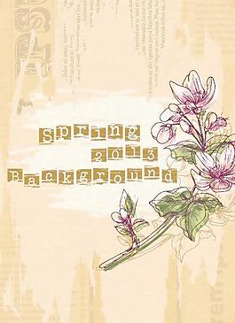 老式的春季花卉背景18
