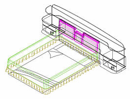 帶整體床頭柜的雙人床
