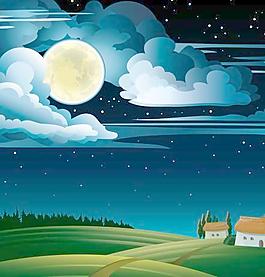 迷人的夜晚背景矢量01