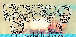 Hello Kitty筆刷 下載 photoshop筆刷                                                 我愛photoshop