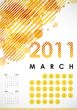 2011 - 3月日歷設(shè)計