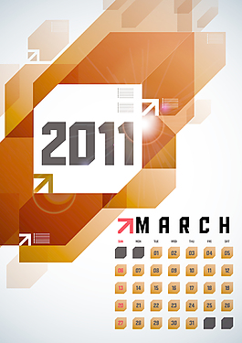 2011 - 3月日歷設(shè)計