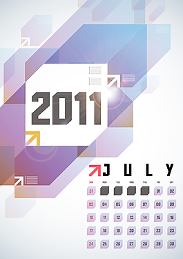 2011—七月日歷設(shè)計(jì)