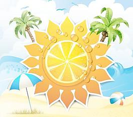 夏天陽光明媚的背景矢量素材02