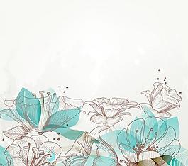 手繪花卉背景03