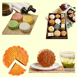 多彩中秋節(jié)月餅圖片psd素材