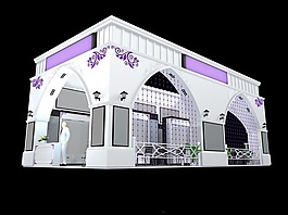 紫色歐式展廳3d模型設計