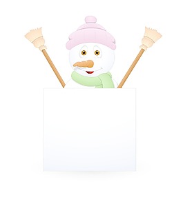 可愛的雪人空白板