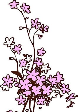 粉紫色蔓藤花朵矢量