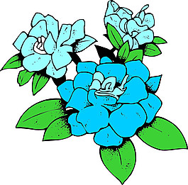 淺藍色花朵矢量圖案