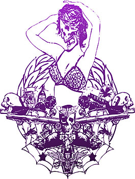 紫色性感美女矢量