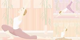 瑜伽的女孩矢量