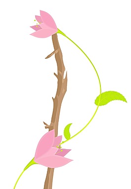 粉紅色的花枝向量的設(shè)計