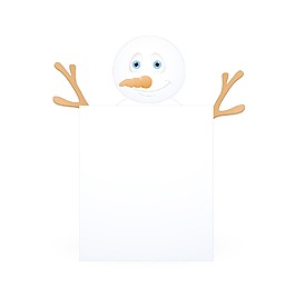 與空白的旗幟的雪人