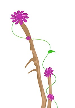 秋季自然粉色的花分的設計