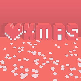 圣誕賀卡模板矢量像素藝術(shù)