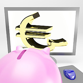 歐元符號(hào)屏幕顯示歐洲貨幣