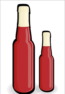 復古紅香檳瓶