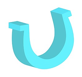 3D藍色馬蹄