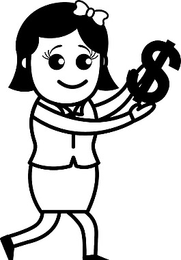 持有美元符號矢量插圖