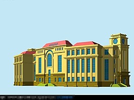 歐式風格公建建筑模型