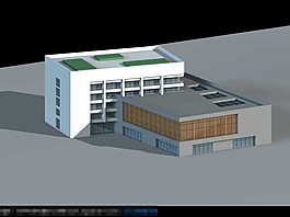 現(xiàn)代積木式大廈建筑群3D建筑模型