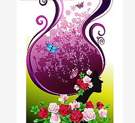 蝴蝶花朵植物花紋圖案設計矢量素材