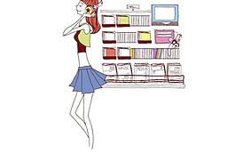简单的画图的女性矢量7耳机歌曲CD