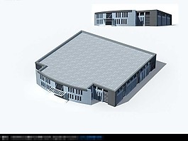 現(xiàn)代風(fēng)格羽毛球館3D建筑模型圖