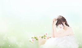 淡雅背景美麗女孩PPT模板