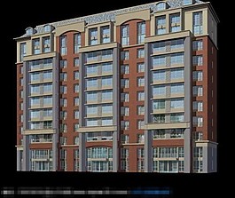 歐式多層住宅3d建筑模型