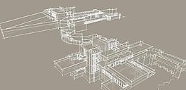 流水别墅sketchup